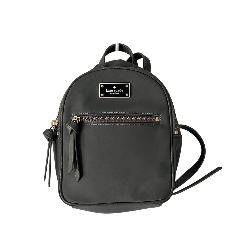 Kate‎ Spade New York Gray Nylon Mini Backpack Bag Travel Purse